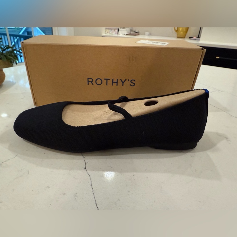Rothy's Elegant Black Women's max square flats